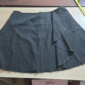 LOFT Black Asymmetrical Ruffle Skirt